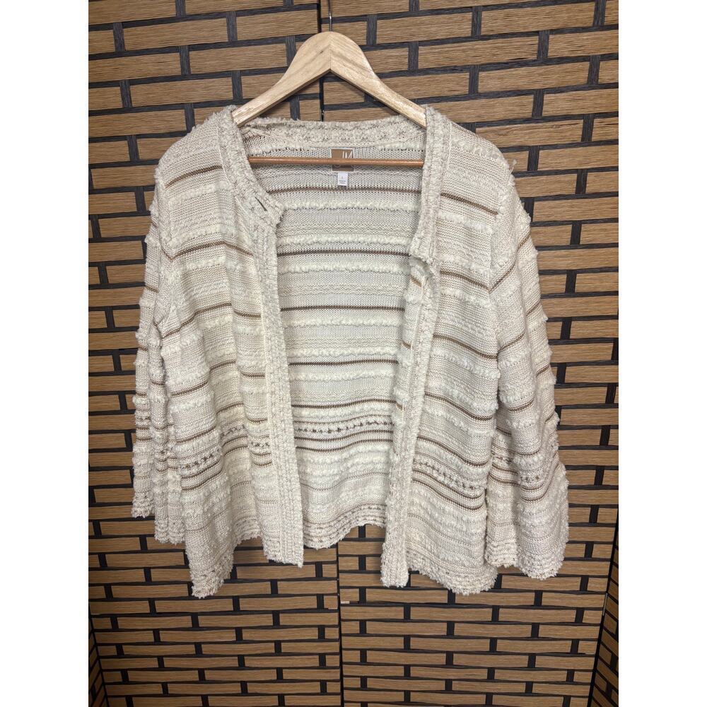 JM Collection Cream Cardigan Size‎ Large
